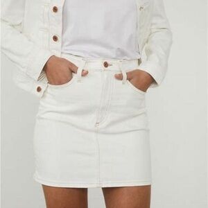 -AG Denim Mini Skirt in White (1 year bare white) "THE VERA".